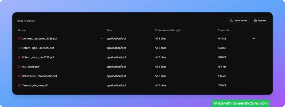 Gerenciador de arquivos