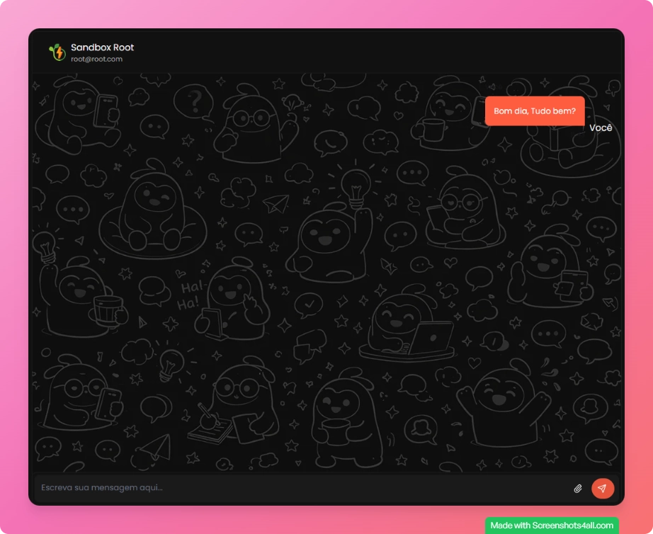 Chat do chamado com histórico de mensagens