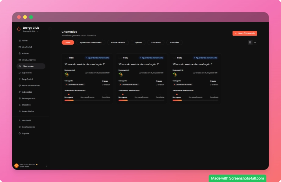 Visão geral dos Chamados