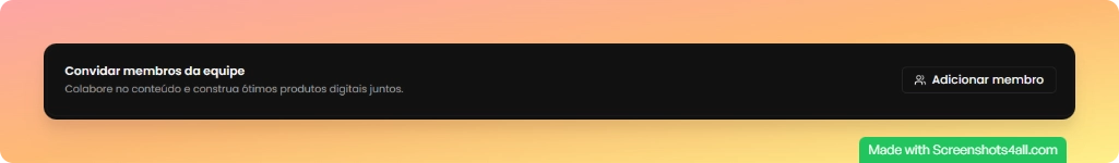 Card de convite de membros