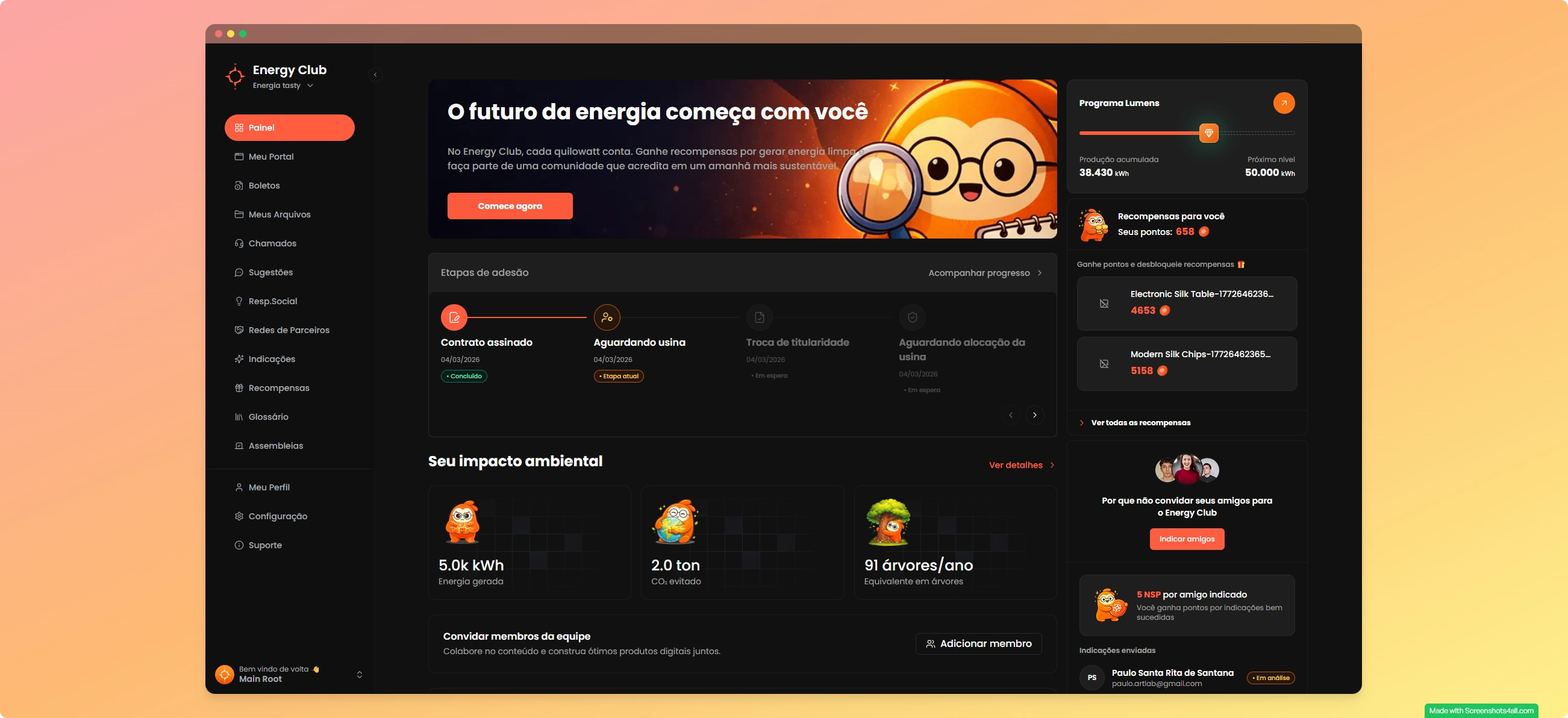 Visão geral do Painel