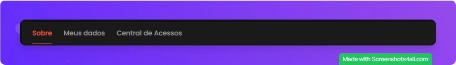 Abas de navegação do perfil