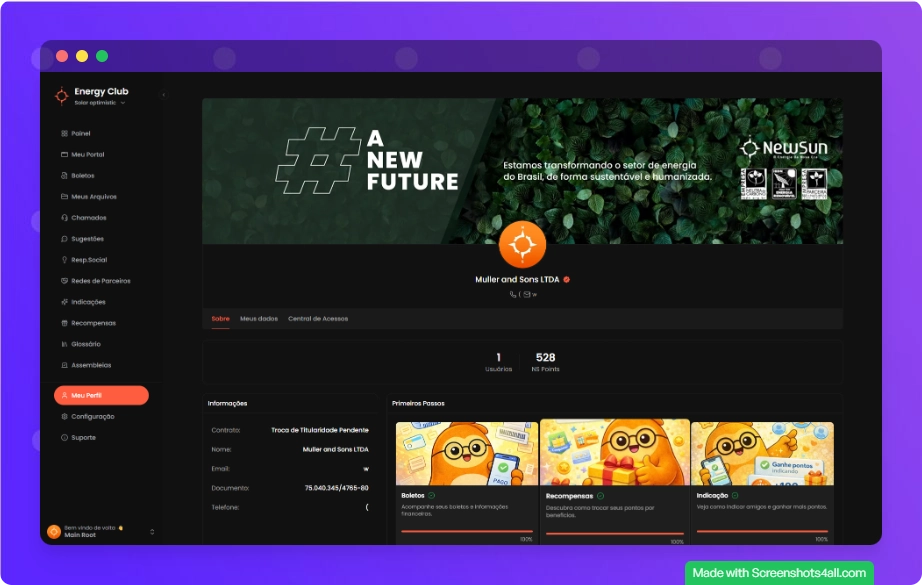 Página de Meu Perfil