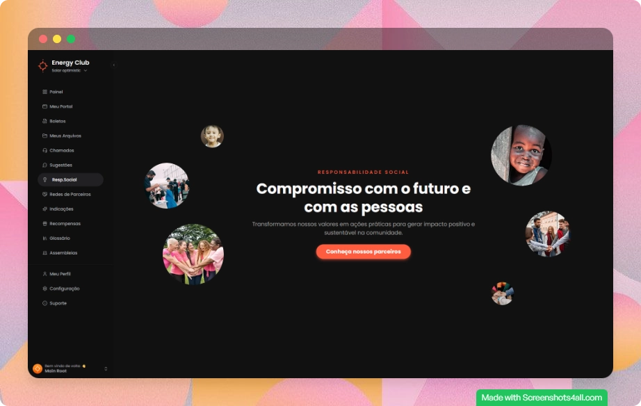 Página de responsabilidade social