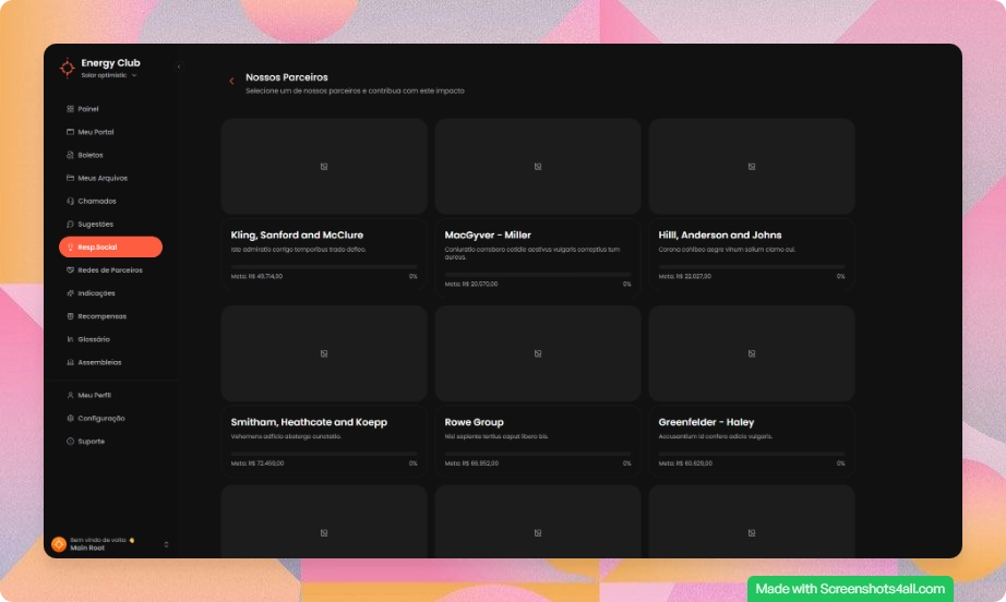 Lista de parceiros sociais
