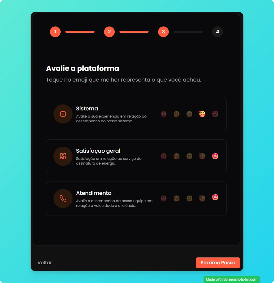 Avaliação com emojis